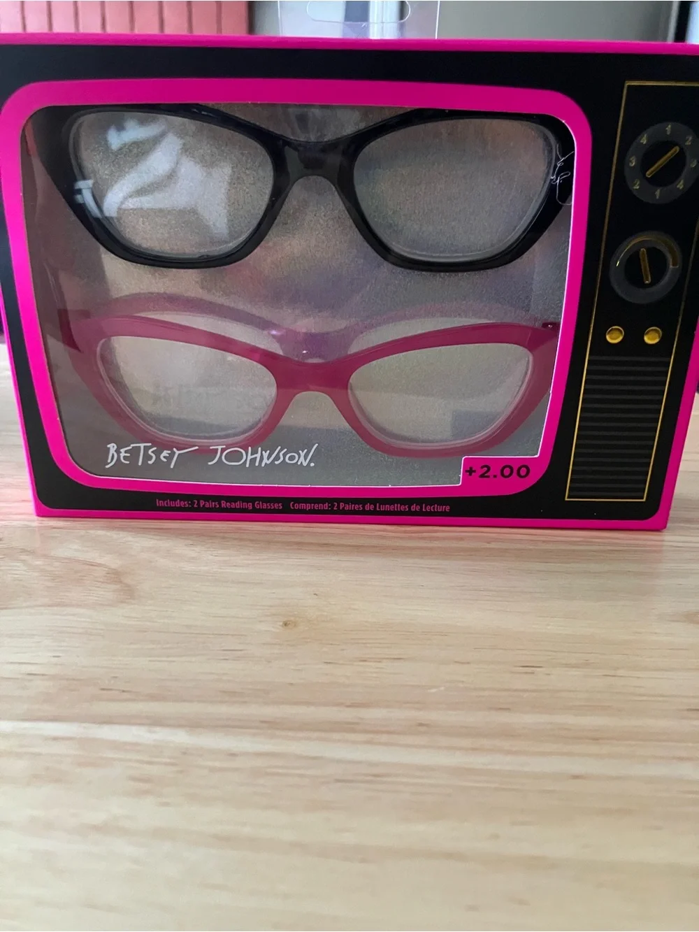 Betsey Johnson Black & Hot Pink Reading Glasses Duo